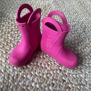Crocs Kids Pink Rain Boots - T12
